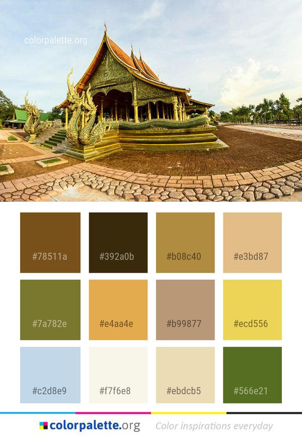 Chinese Architecture Temple Sky Color Palette