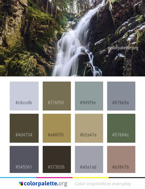 Waterfall Water Nature Color Palette