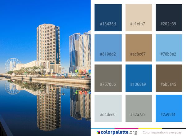 Metropolitan Area Reflection Skyscraper Color Palette