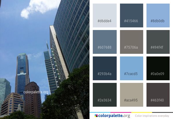 Metropolitan Area Skyscraper Building Color Palette