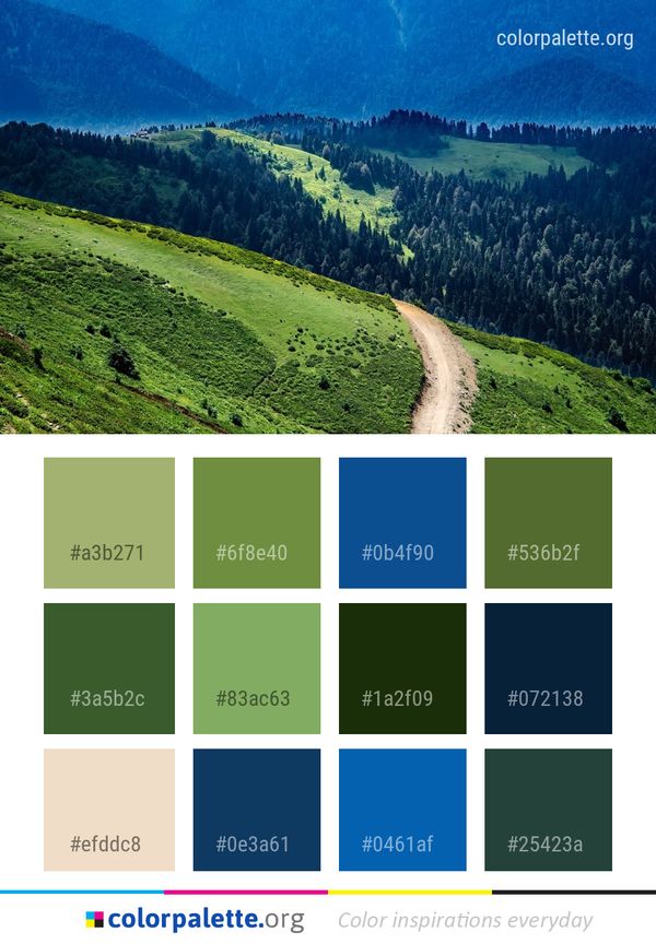Mountainous Landforms Grassland Nature Color Palette