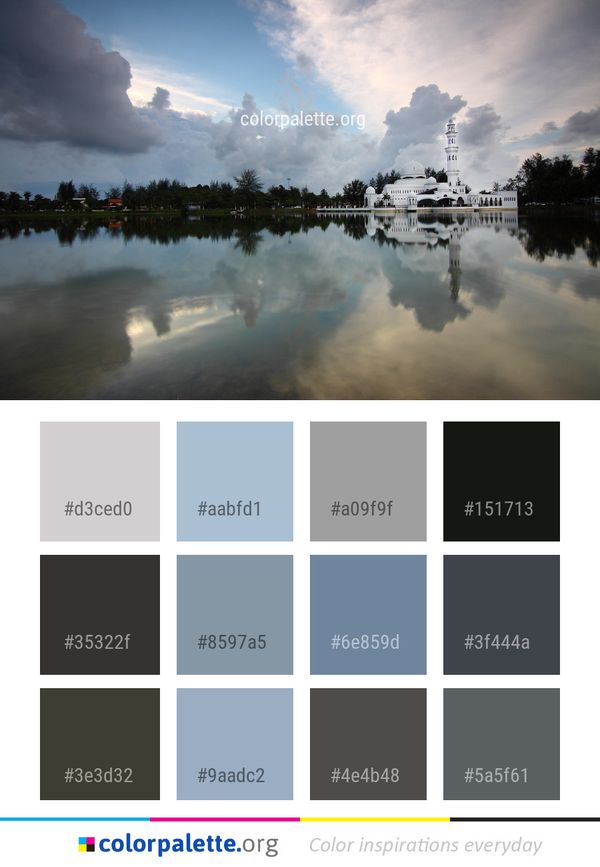 Reflection Water Cloud Color Palette