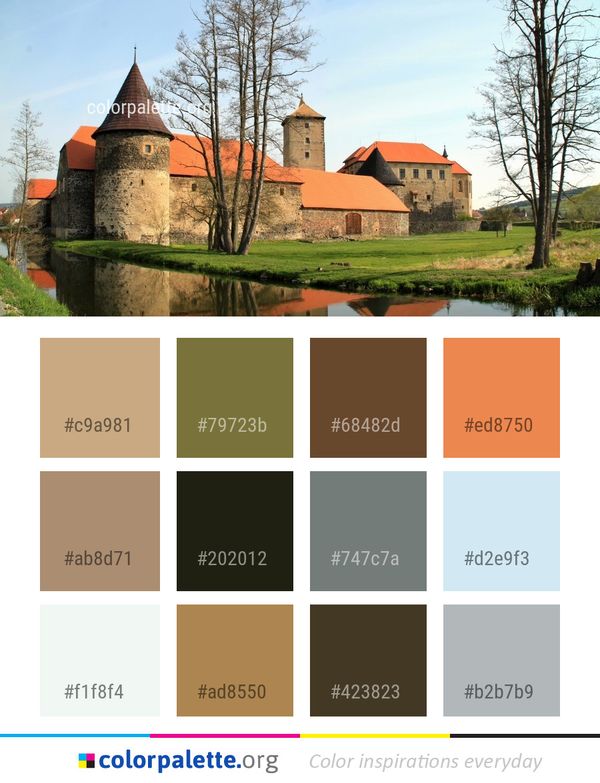 Water Castle Ch??teau Medieval Architecture Color Palette