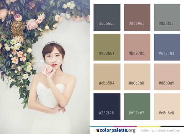 Flower Bride Photograph Color Palette