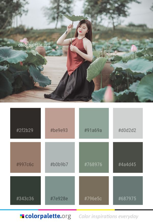Green Flower Pink Color Palette