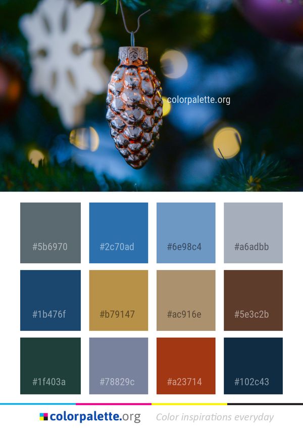 Christmas Decoration Branch Tree Color Palette