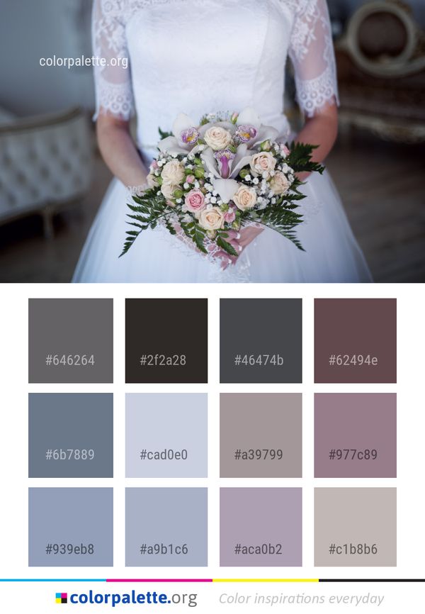 Flower Bouquet Bride Color Palette