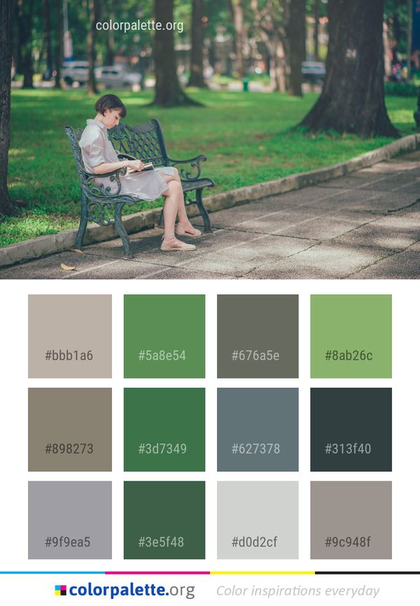 Green Tree Photograph Color Palette