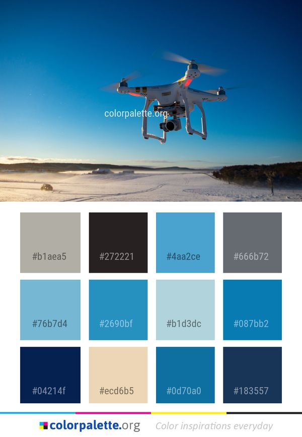 Helicopter Aircraft Sky Color Palette