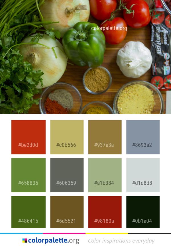 Natural Foods Vegetable Food Color Palette