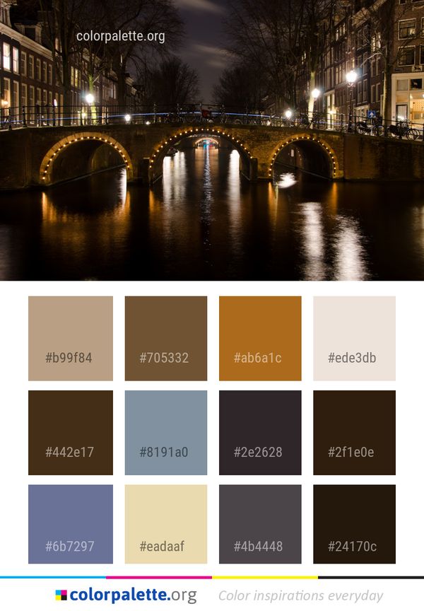 Reflection Waterway Night Color Palette