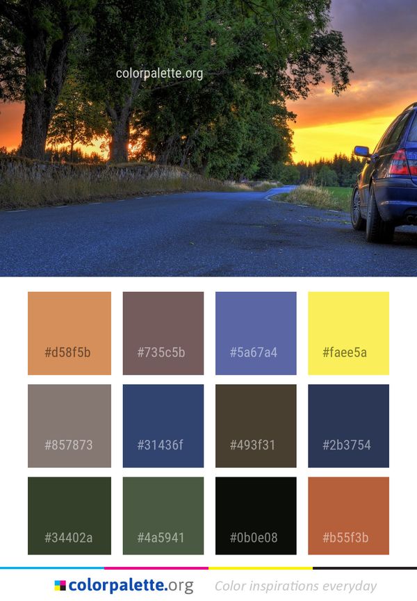 Road Nature Sky Color Palette