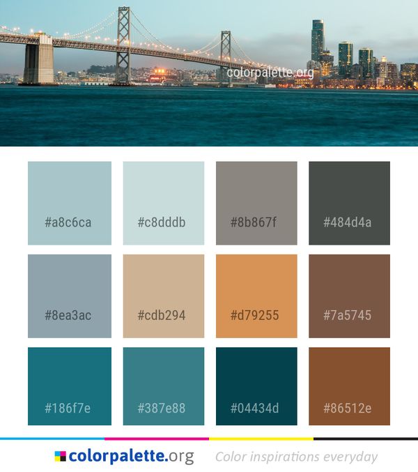 Skyline Bridge Cityscape Color Palette