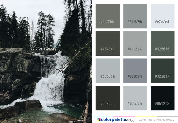 Waterfall Nature Body Of Water Color Palette