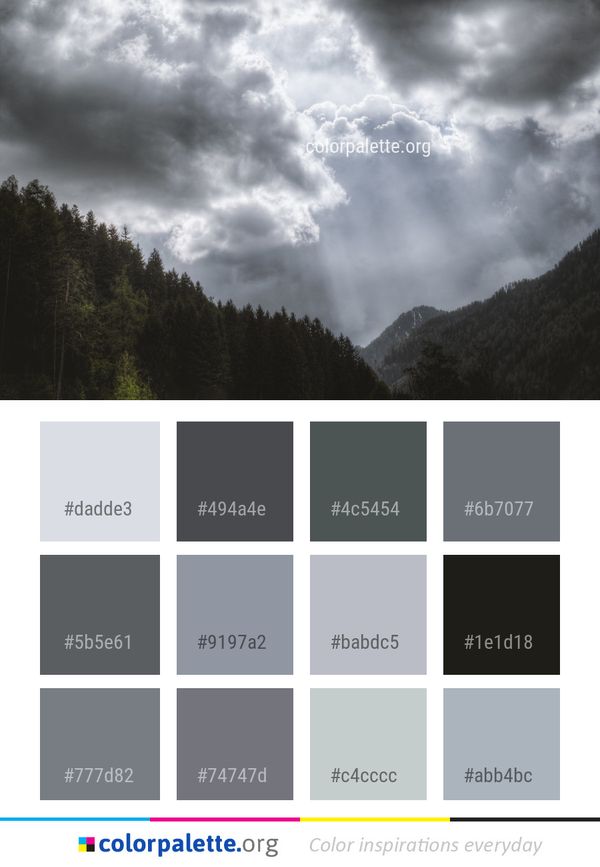 Cloud Sky Mountainous Landforms Color Palette