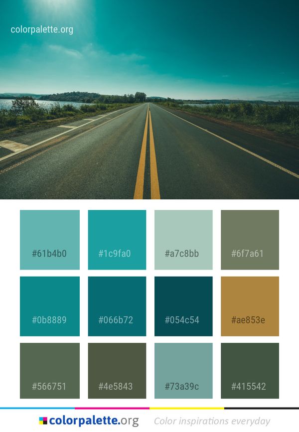 Road Sky Highway Color Palette
