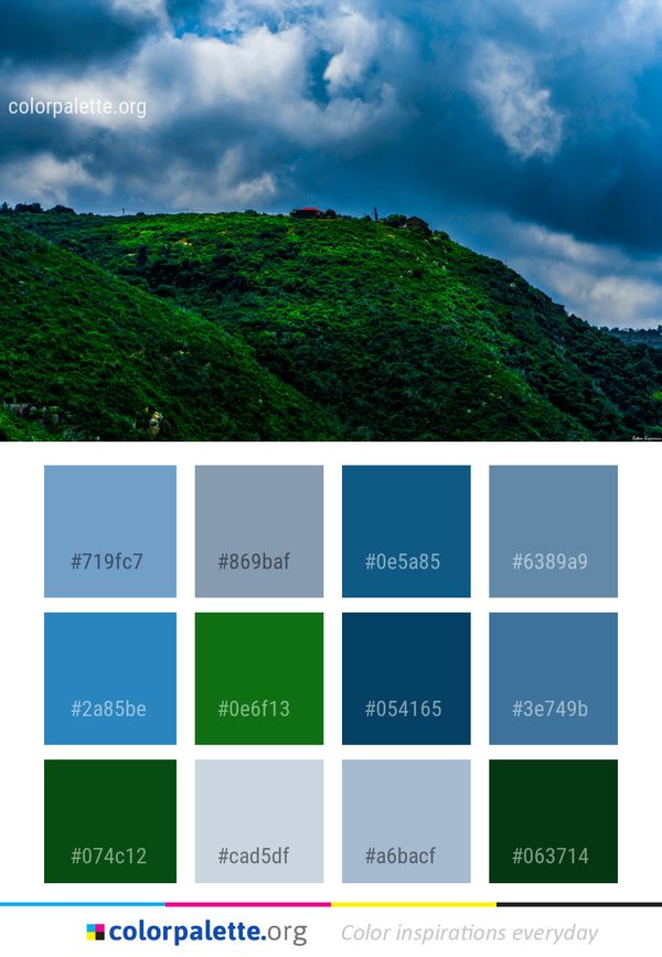 Sky Green Cloud Color Palette