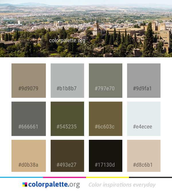 City Urban Area Panorama Color Palette