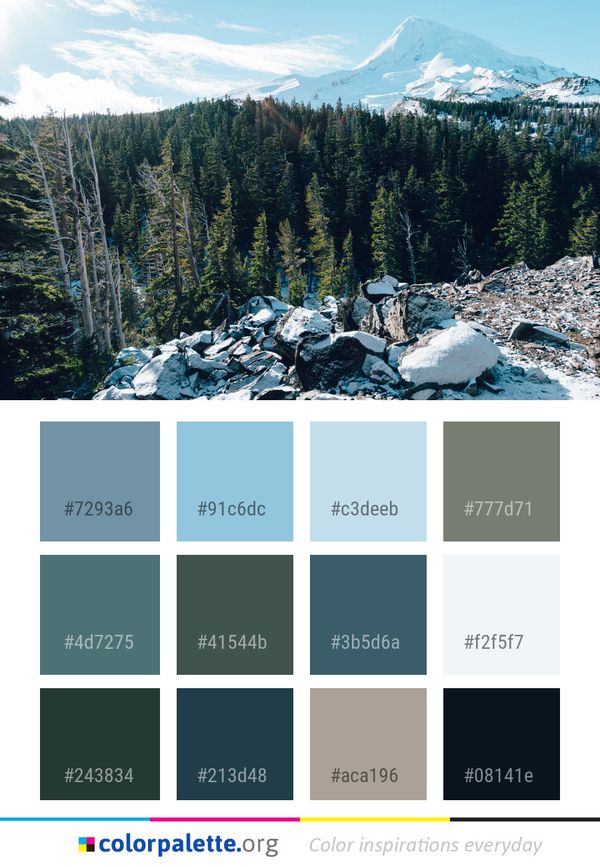 Wilderness Mountain Mountainous Landforms Color Palette