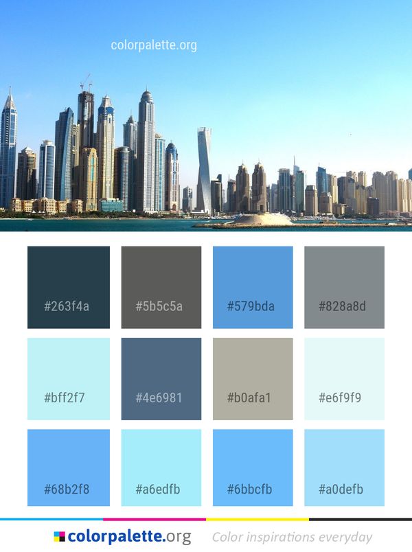 Metropolitan Area City Skyline Color Palette