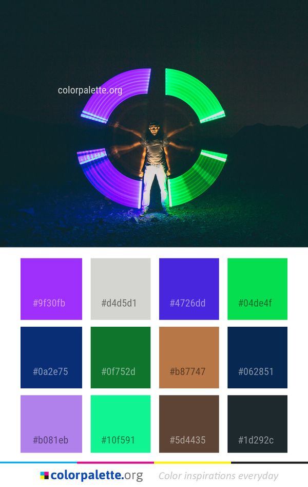 Purple Light Lighting Color Palette