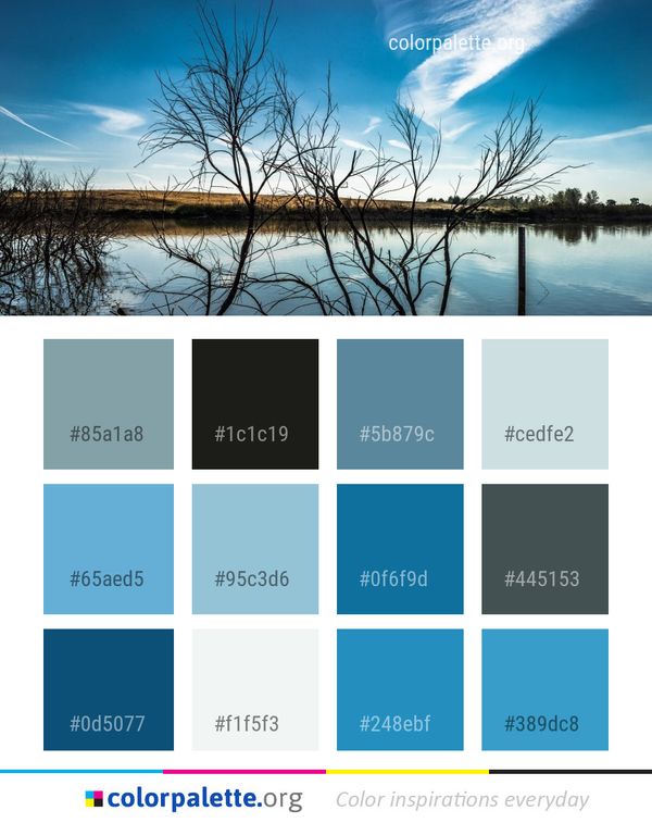 Sky Reflection Water Color Palette
