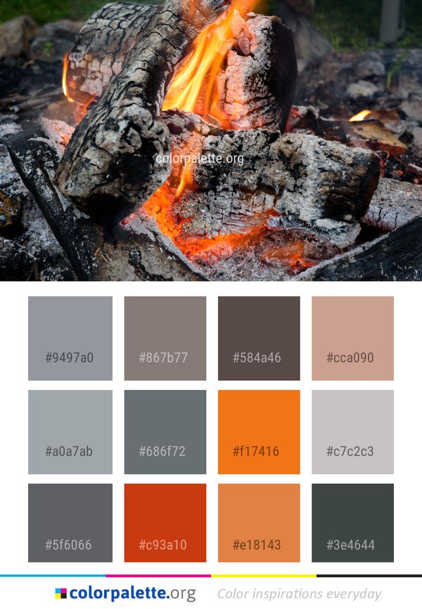 Campfire Charcoal Grilling Color Palette