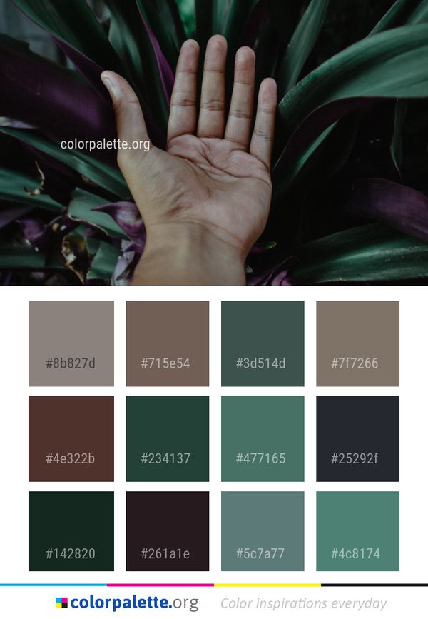 Green Hand Purple Color Palette