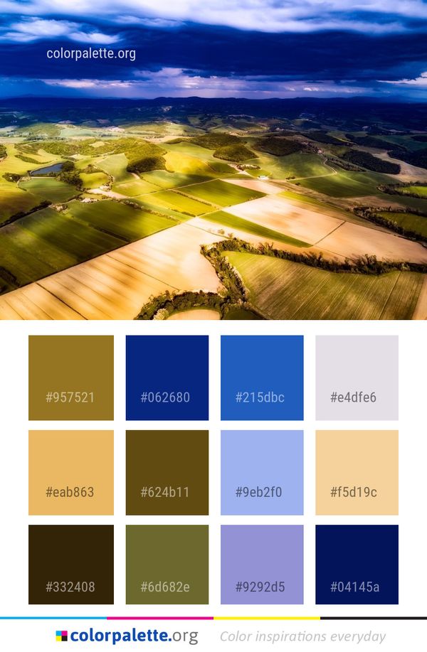 Sky Field Aerial Photography Color Palette