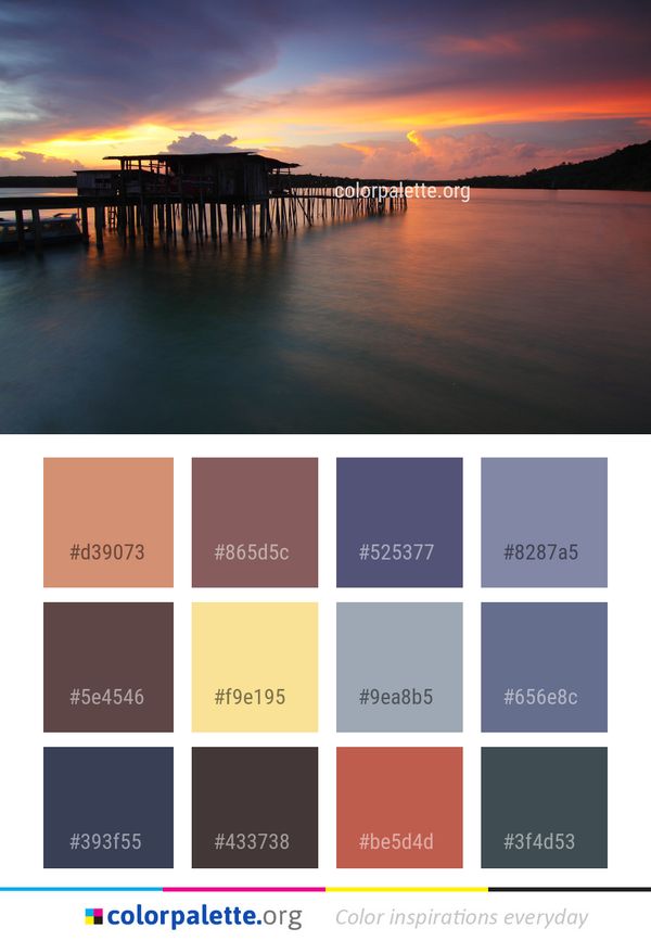 Sky Sunset Reflection Color Palette