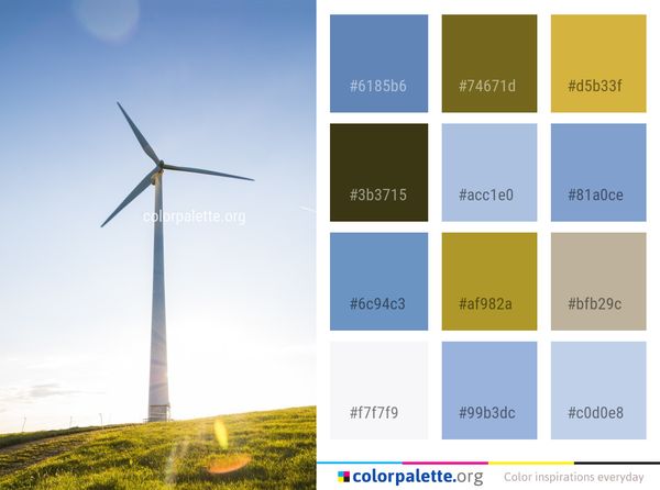 Wind Turbine Farm Windmill Color Palette