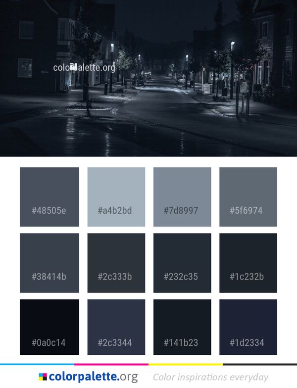 Night Metropolis Urban Area Color Palette