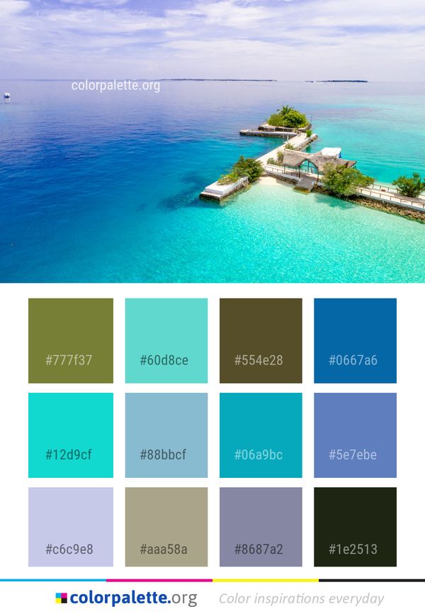 Sea Coastal And Oceanic Landforms Islet Color Palette