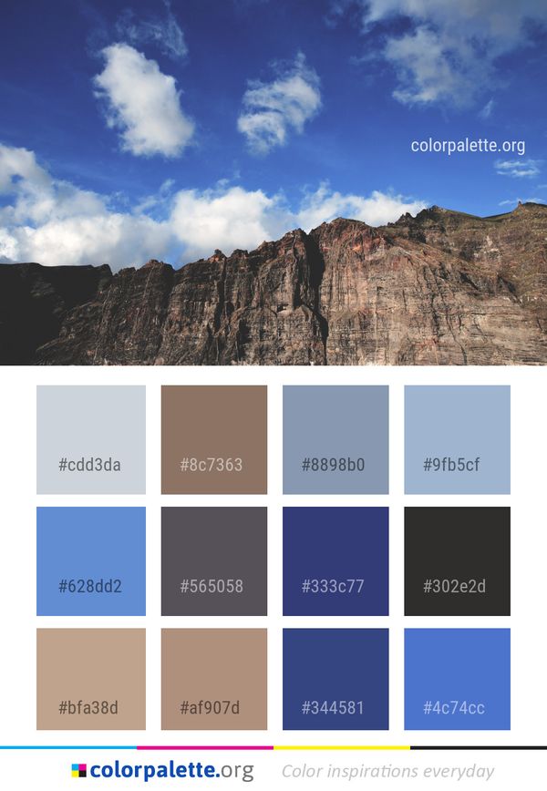 Sky Cloud Mountainous Landforms Color Palette