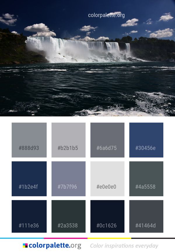 Waterfall Water Nature Color Palette