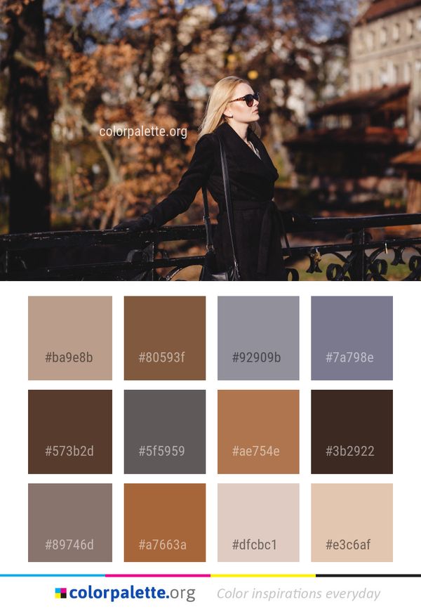 Girl Autumn Tree Color Palette