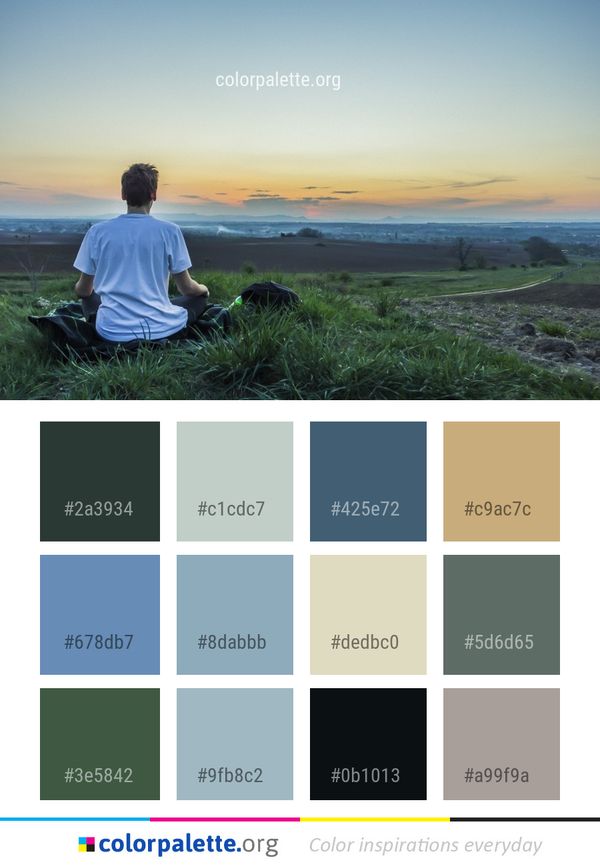 Sky Mountainous Landforms Grassland Color Palette