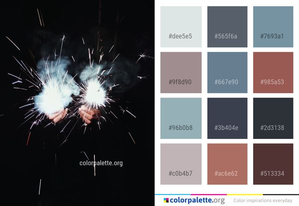 Fireworks Sparkler Darkness Color Palette