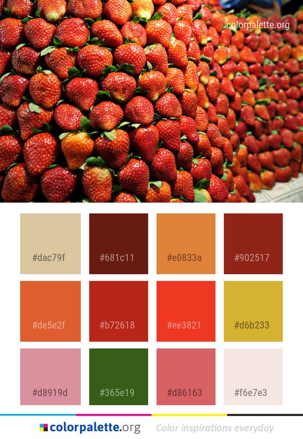 Strawberry Natural Foods Strawberries Color Palette