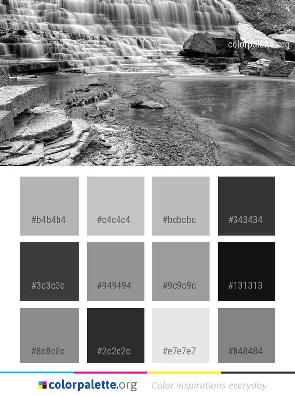 Water Nature Black And White Color Palette