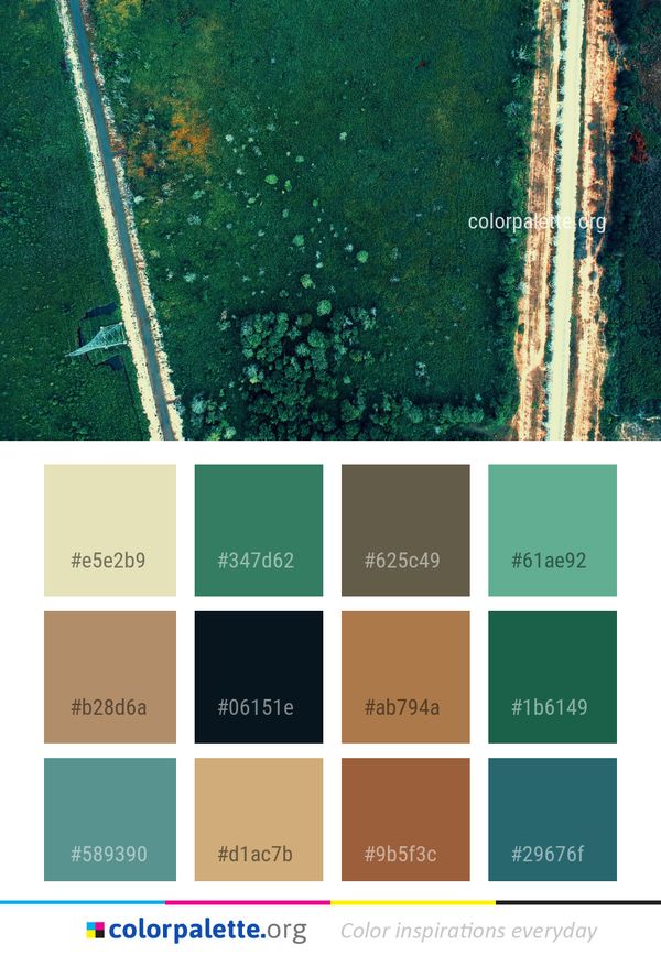 Green Grass Water Color Palette