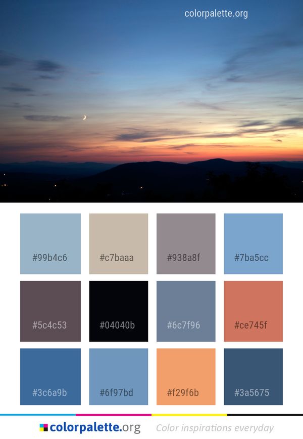Sky Afterglow Atmosphere Color Palette