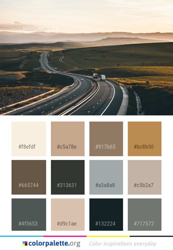 Road Highway Horizon Color Palette