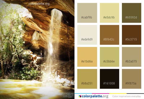 Waterfall Water Nature Color Palette