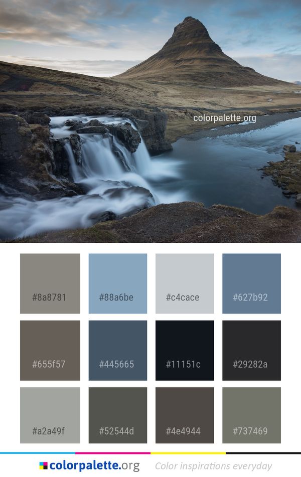 Nature Waterfall Highland Color Palette