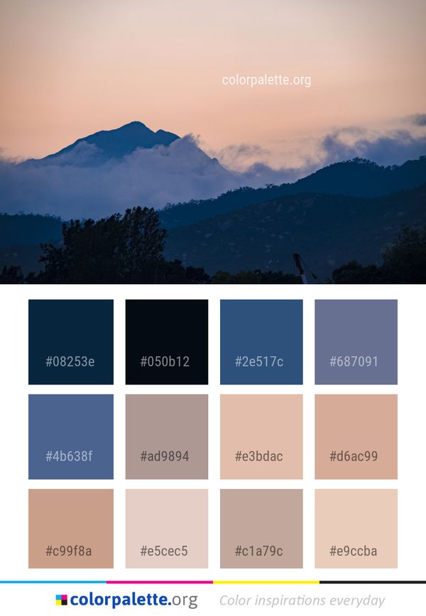 Sky Mountain Range Mountainous Landforms Color Palette
