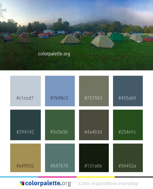 Camping Tent Grassland Color Palette