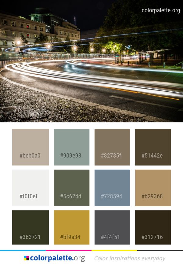 Car Night Metropolitan Area Color Palette