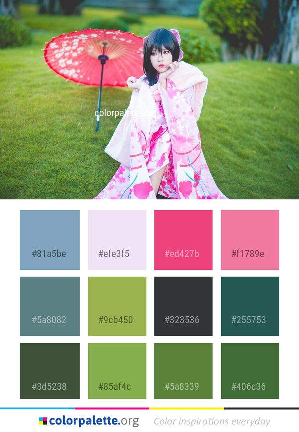 Clothing Pink Green Color Palette
