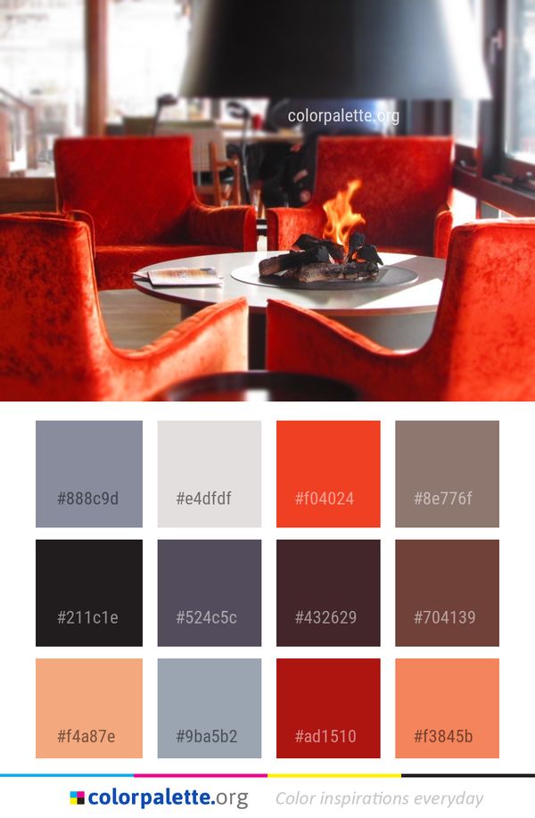Table Orange Furniture Color Palette